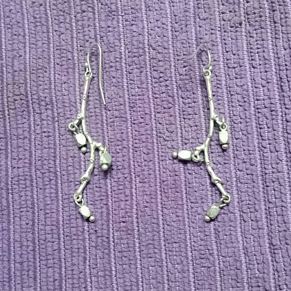 Silver bangle earrings